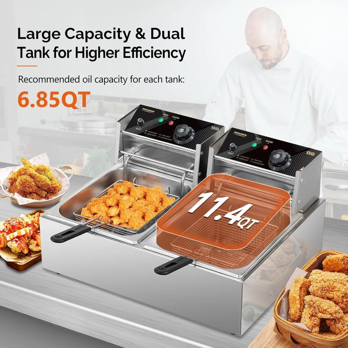 Stainless Steel l Commercial Electric Deep Fryer - Image 3