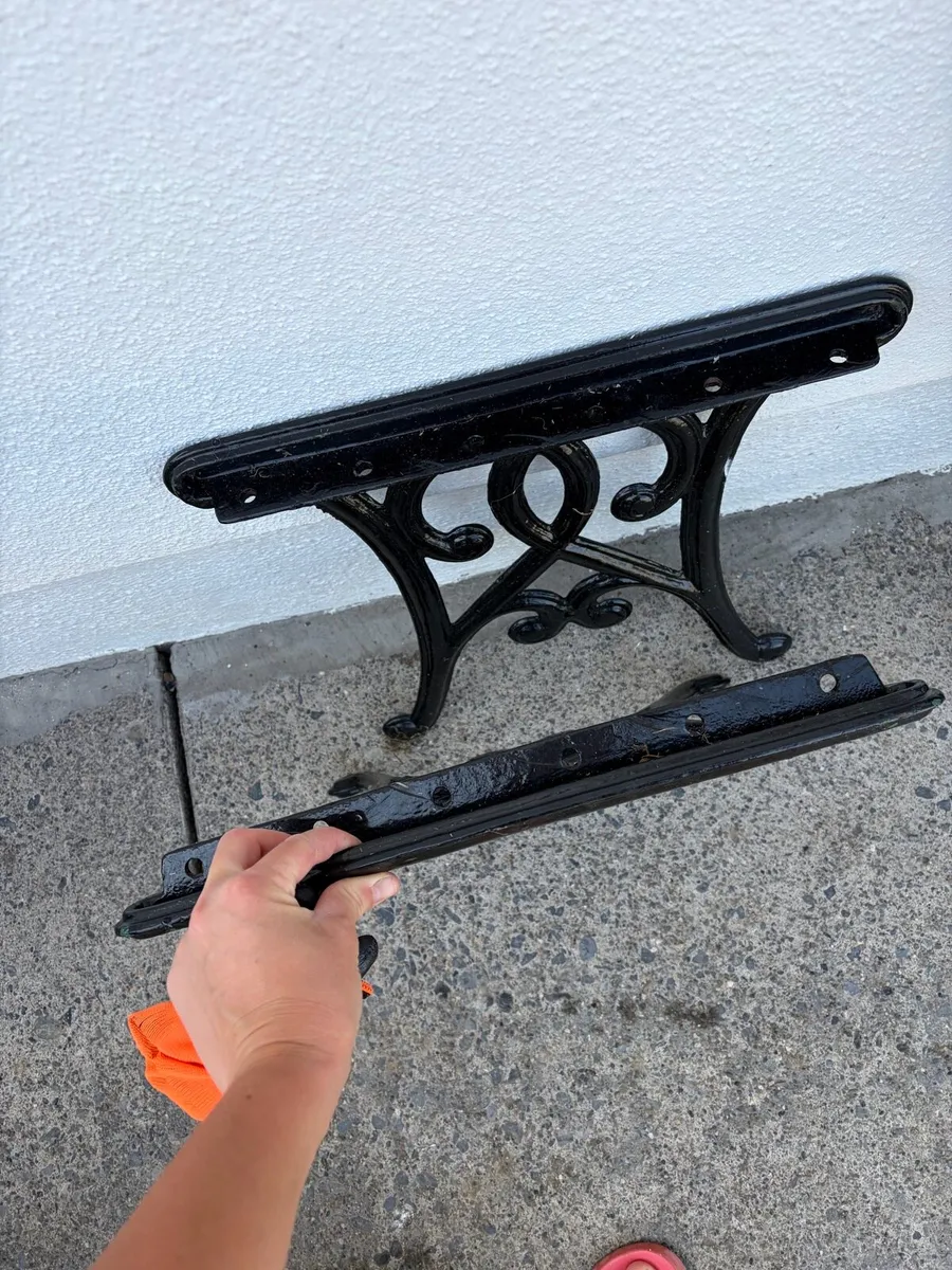cast iron bench ends x2 - Image 3