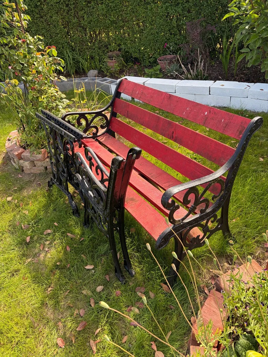 cast iron bench and table SET - Image 3