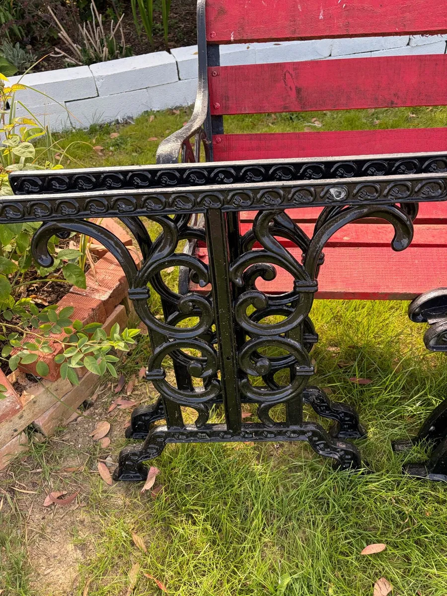 cast iron bench and table SET - Image 2