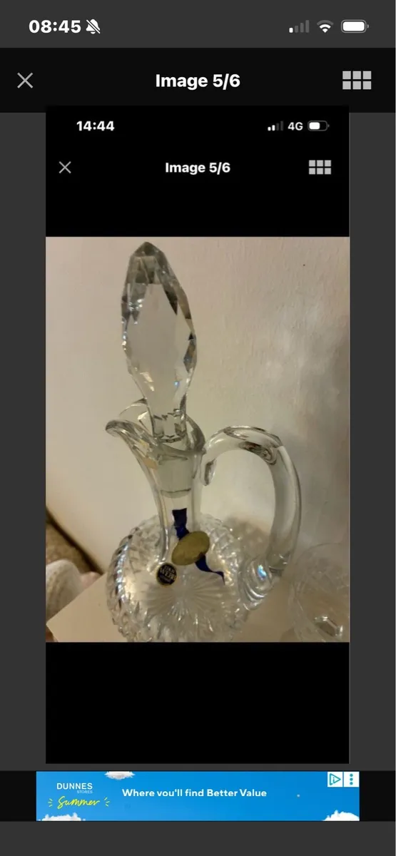 Vintage This Webb Crystal Decanter & Glasses - Image 4
