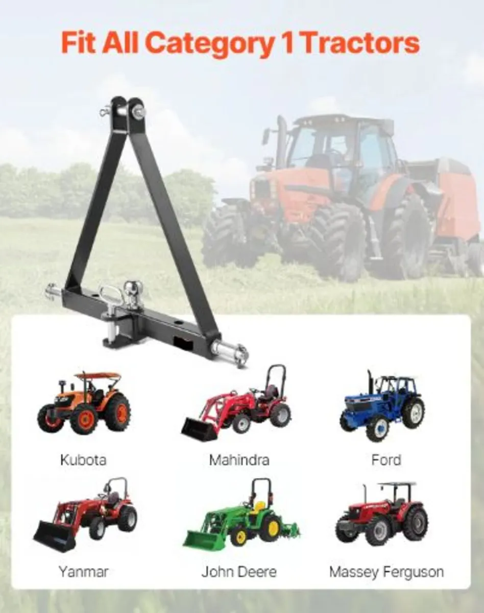 3 Point Hitch Receiver with 2 in Receiver, 3pt - Image 4