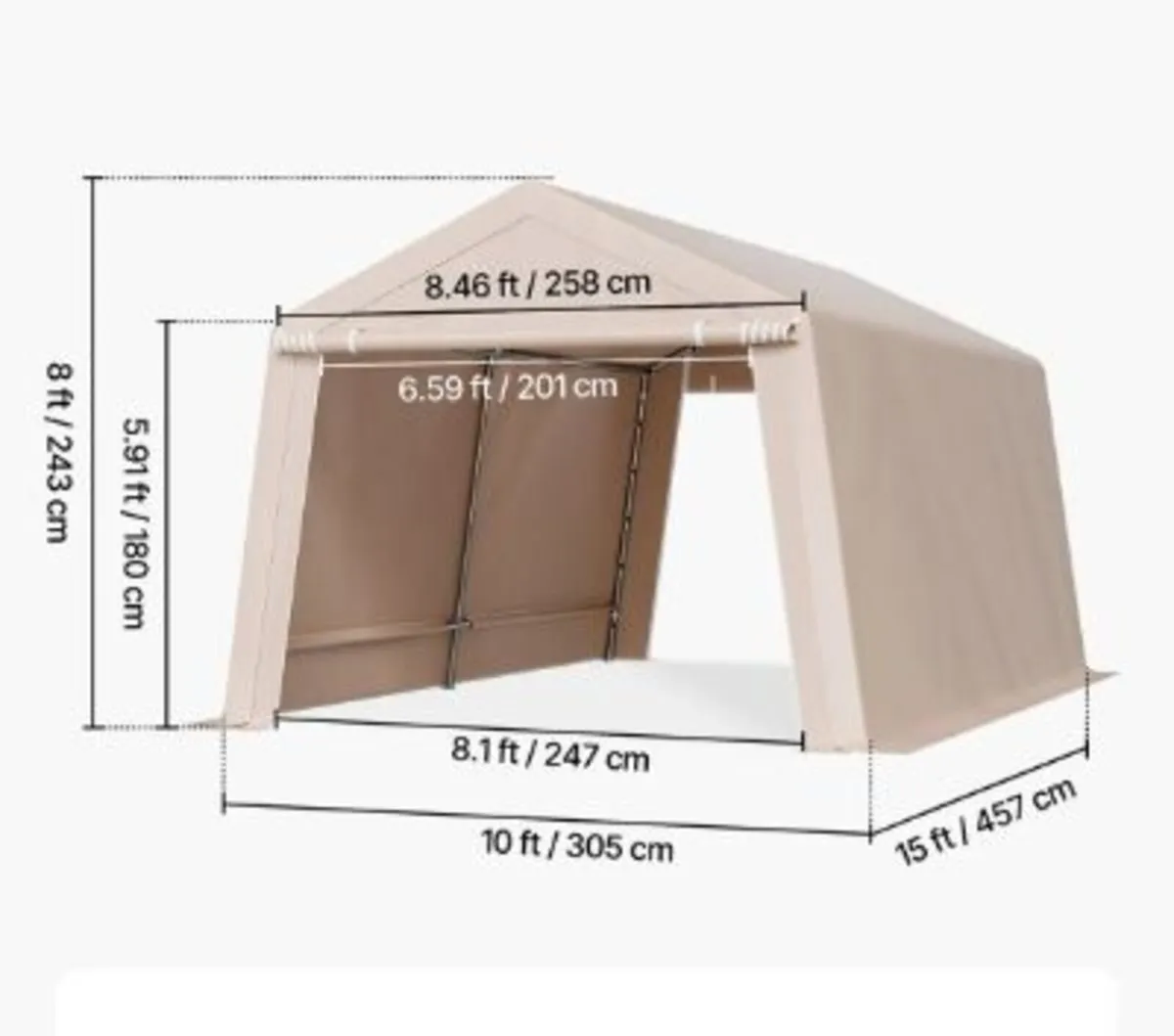 Outdoor Storage Shed, 10 x 15 ft Portable Storage - Image 2