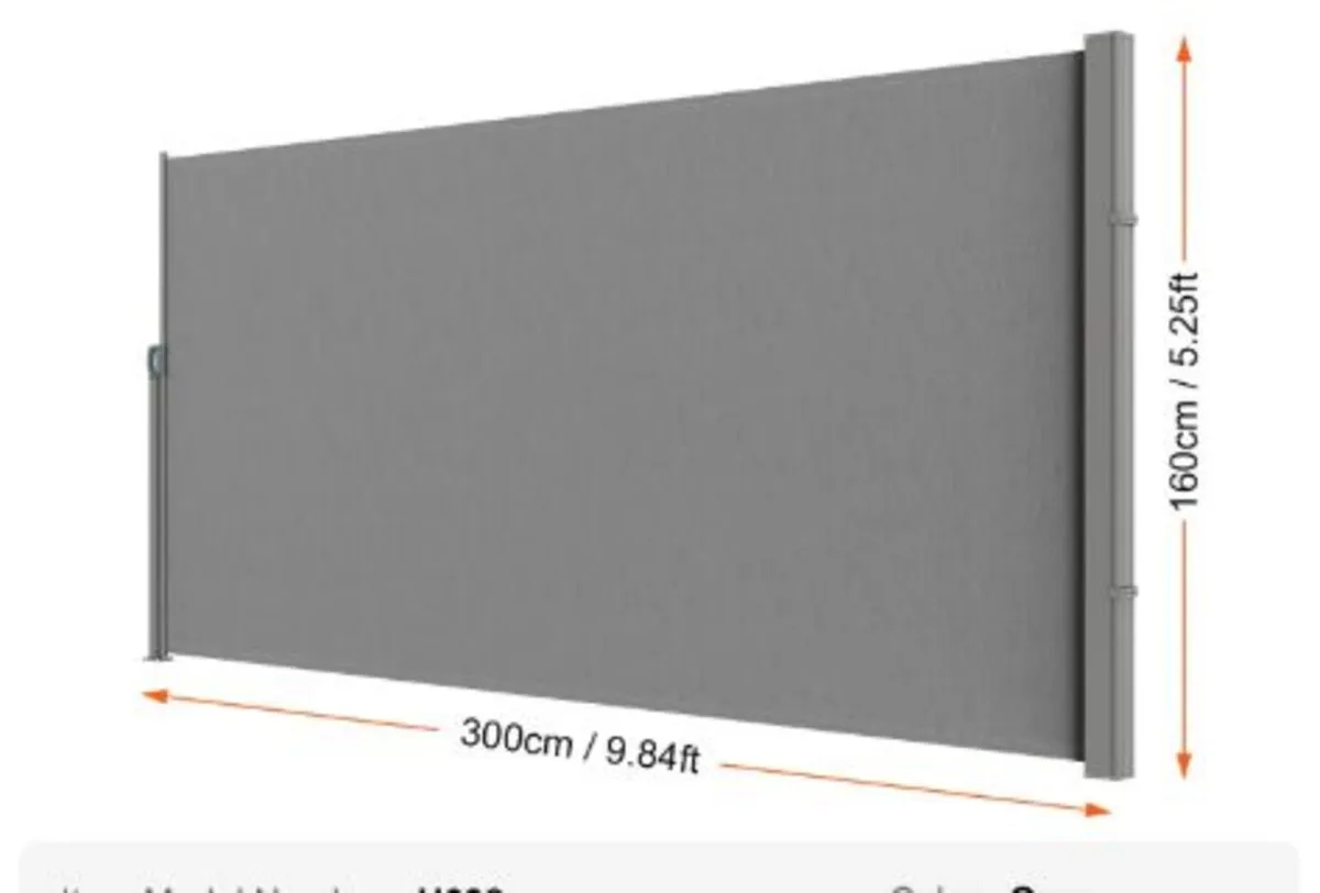 Retractable Side Awning,63''x118''Outdoor Privacy - Image 4