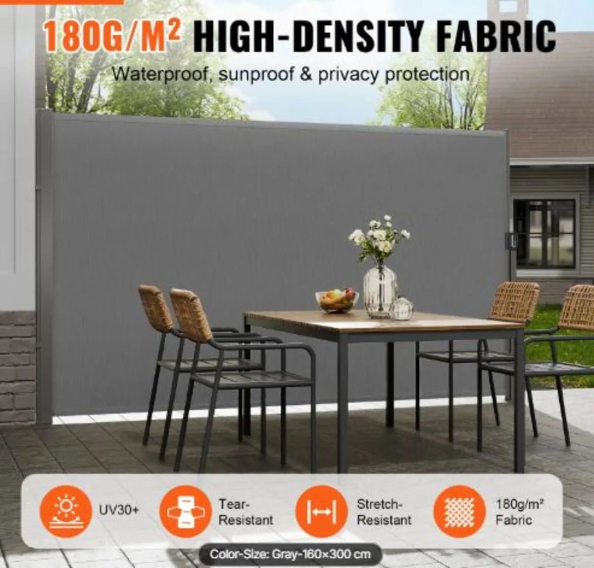 Retractable Side Awning,63''x118''Outdoor Privacy - Image 3