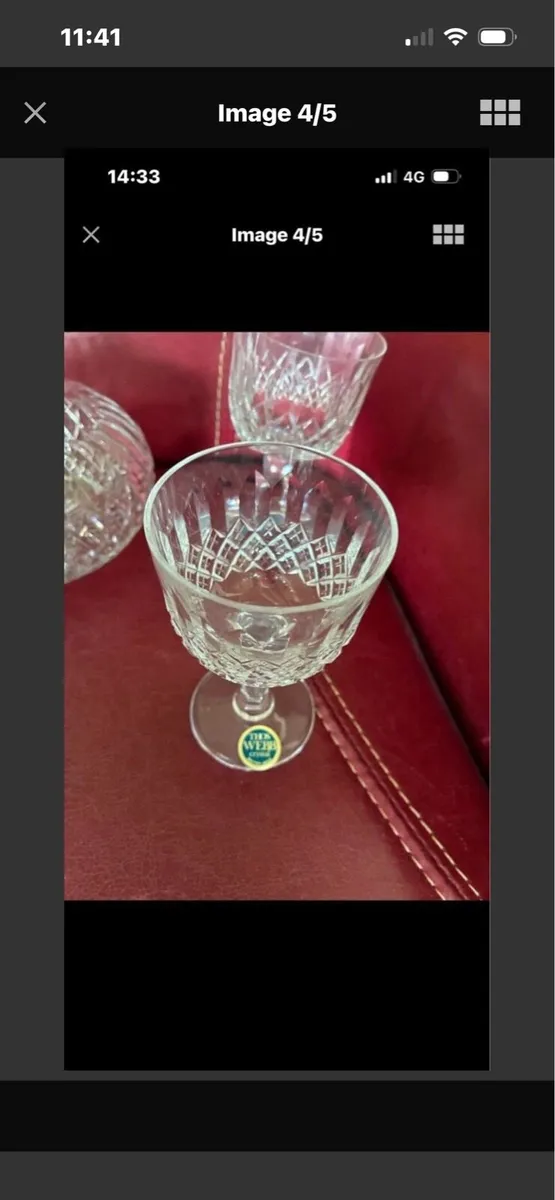 Vintage Thos Webb Crystal Decanter & Glasses Set - Image 2