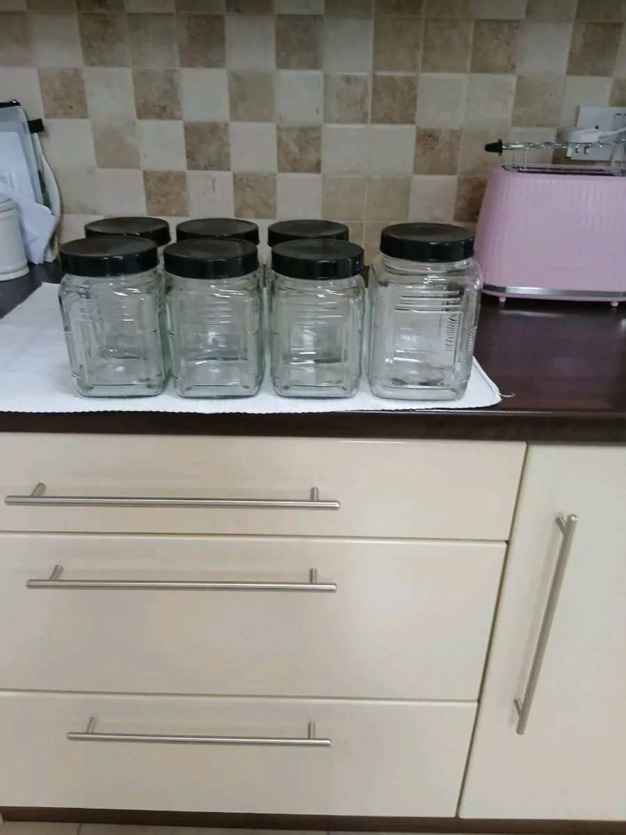 LARGE GLASS JARS WITH LIDS  X. 7 - Image 3