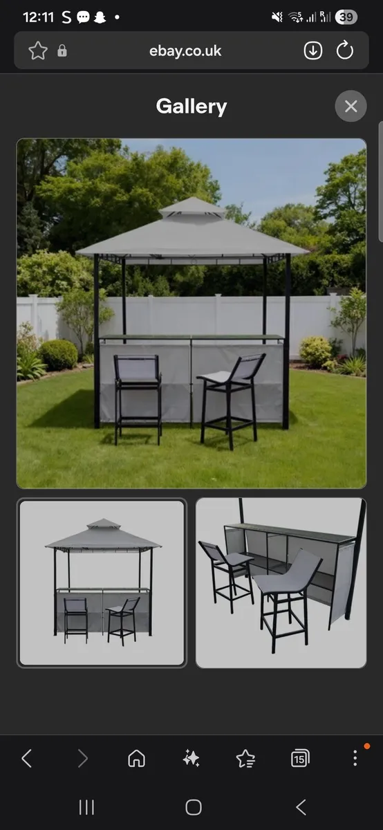 Gazebo bar and stools