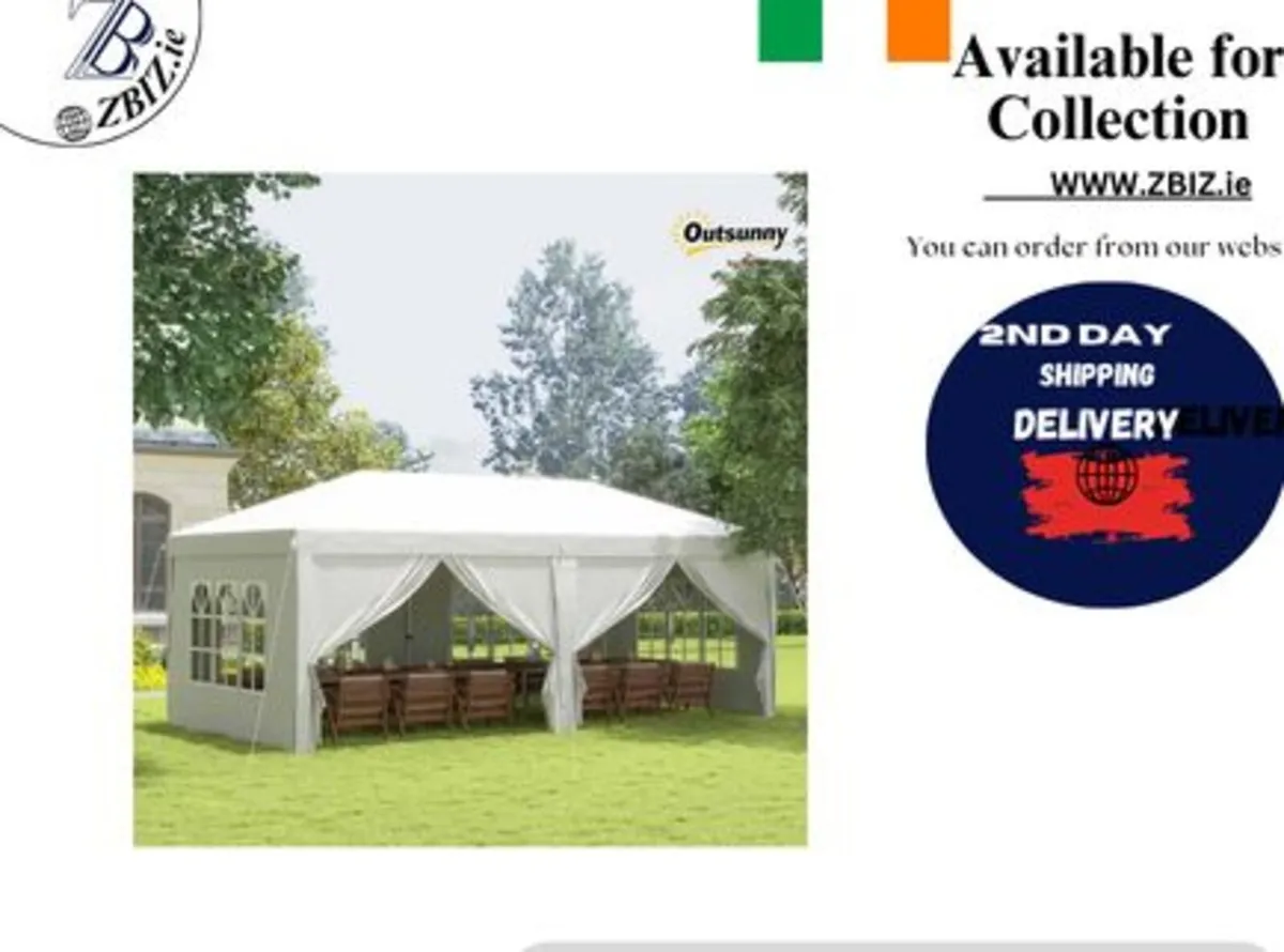 3*6m Garden Tent Waterproof with 4 slide walls - Image 1