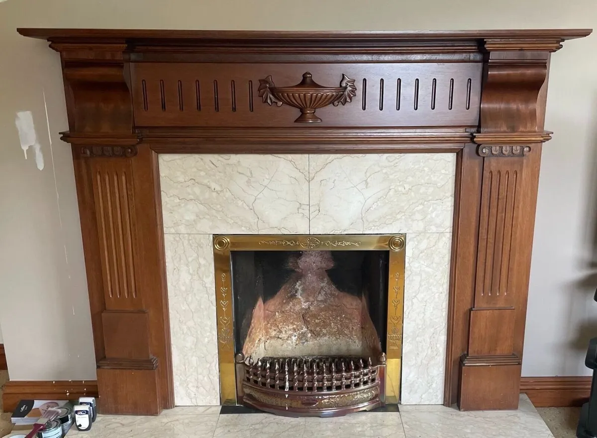 Mahogany Wooden Fireplace - Image 1