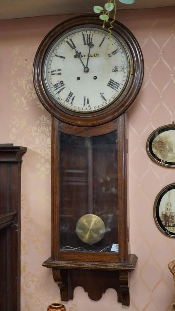 Antique Irish Oak Wall Clock, c.1910 - Image 2