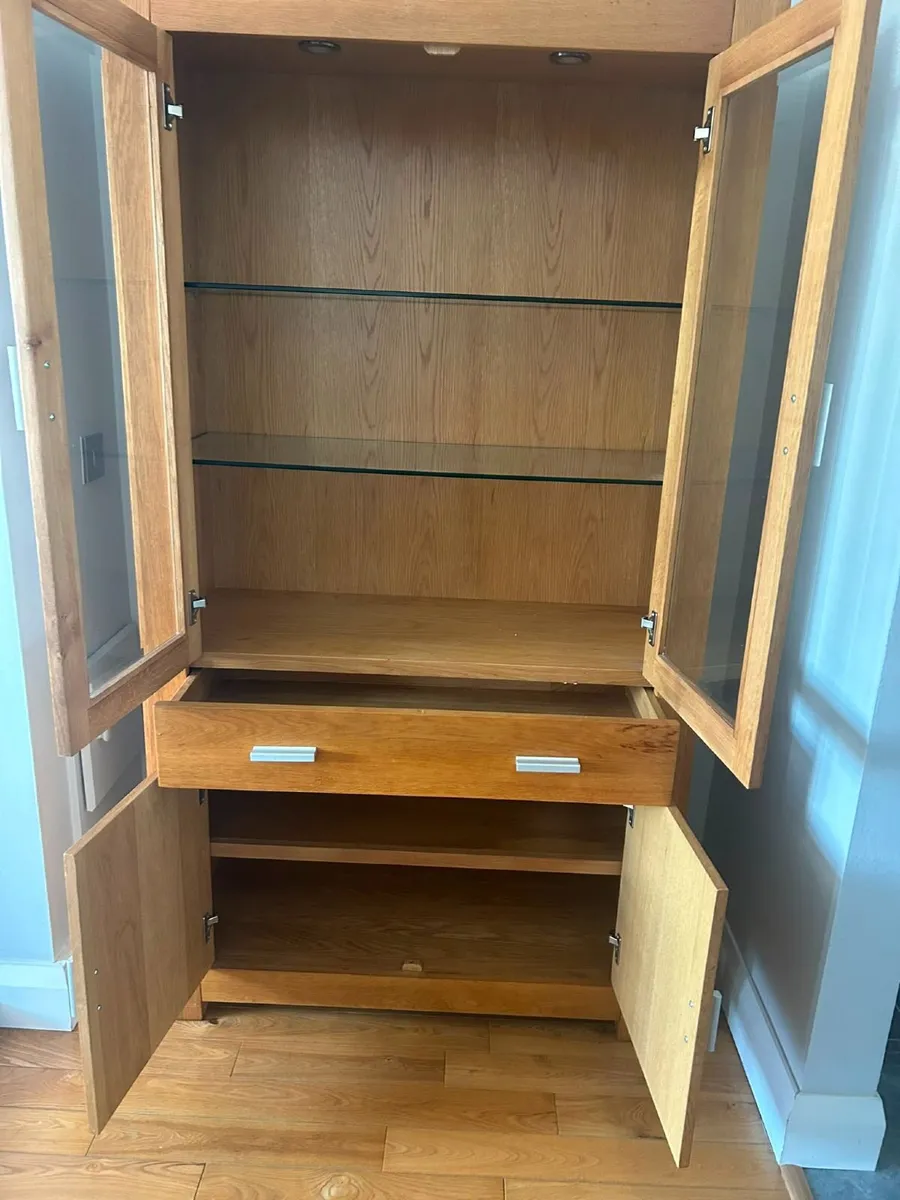 Solid Oak Glass Cabinet - Image 3