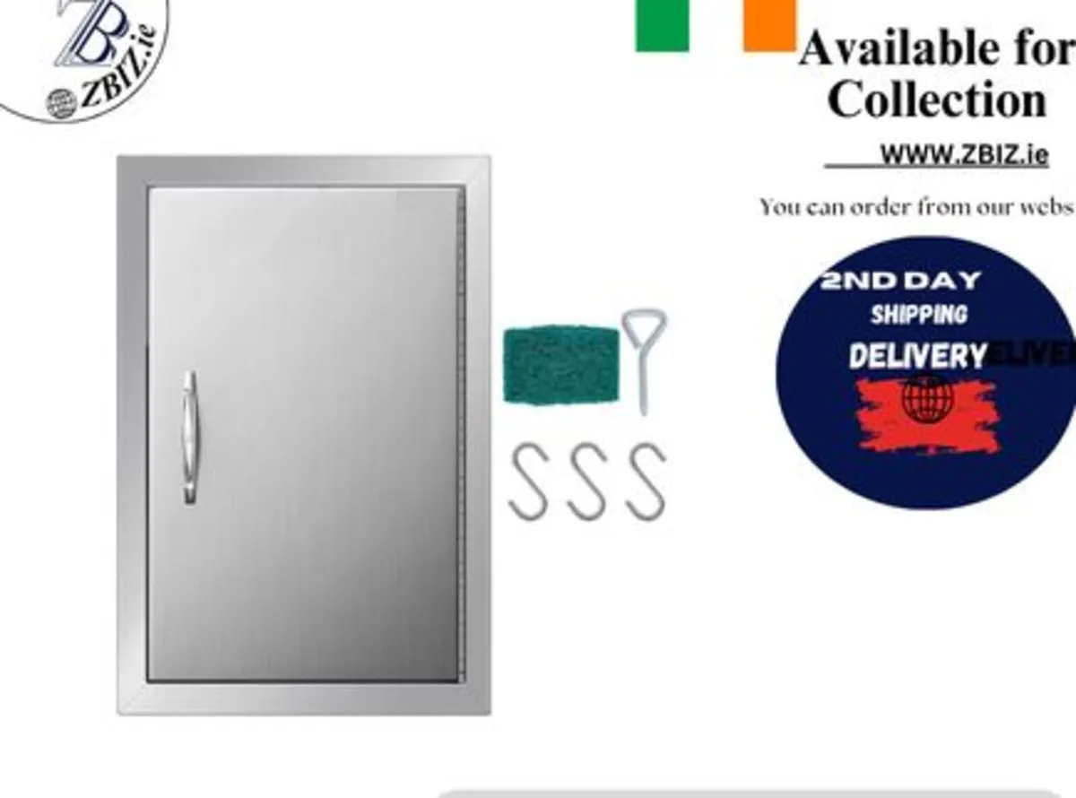 BBQ Access Door Stainless Steel 14W x 20H Inch - Image 1