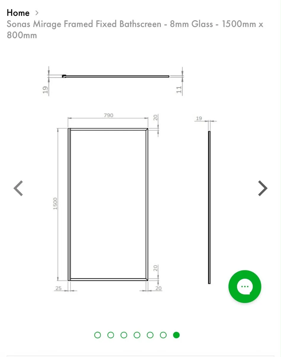 Sonas Mirage Framed Fixed Bathscreen - Image 3