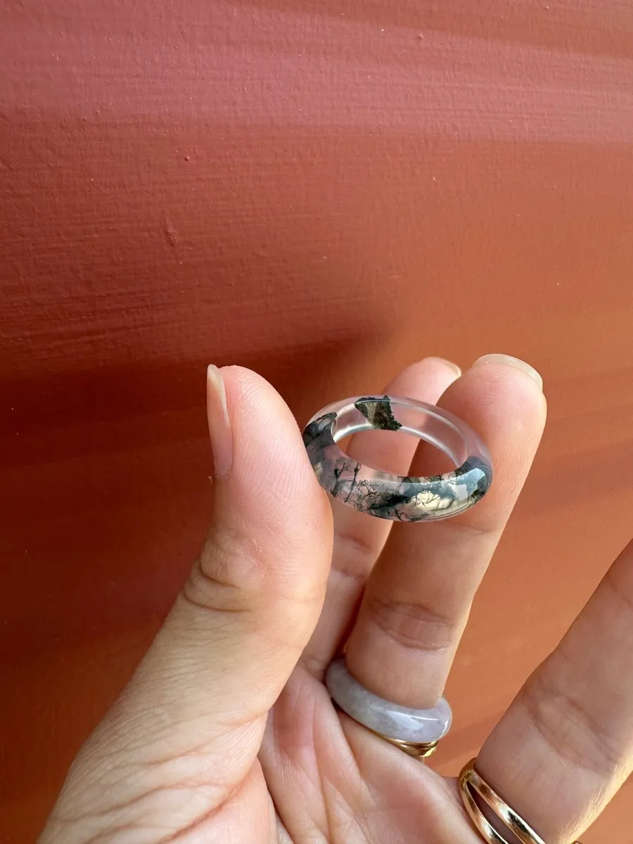 Natural Moss Agate Ring (18mm) - Image 1