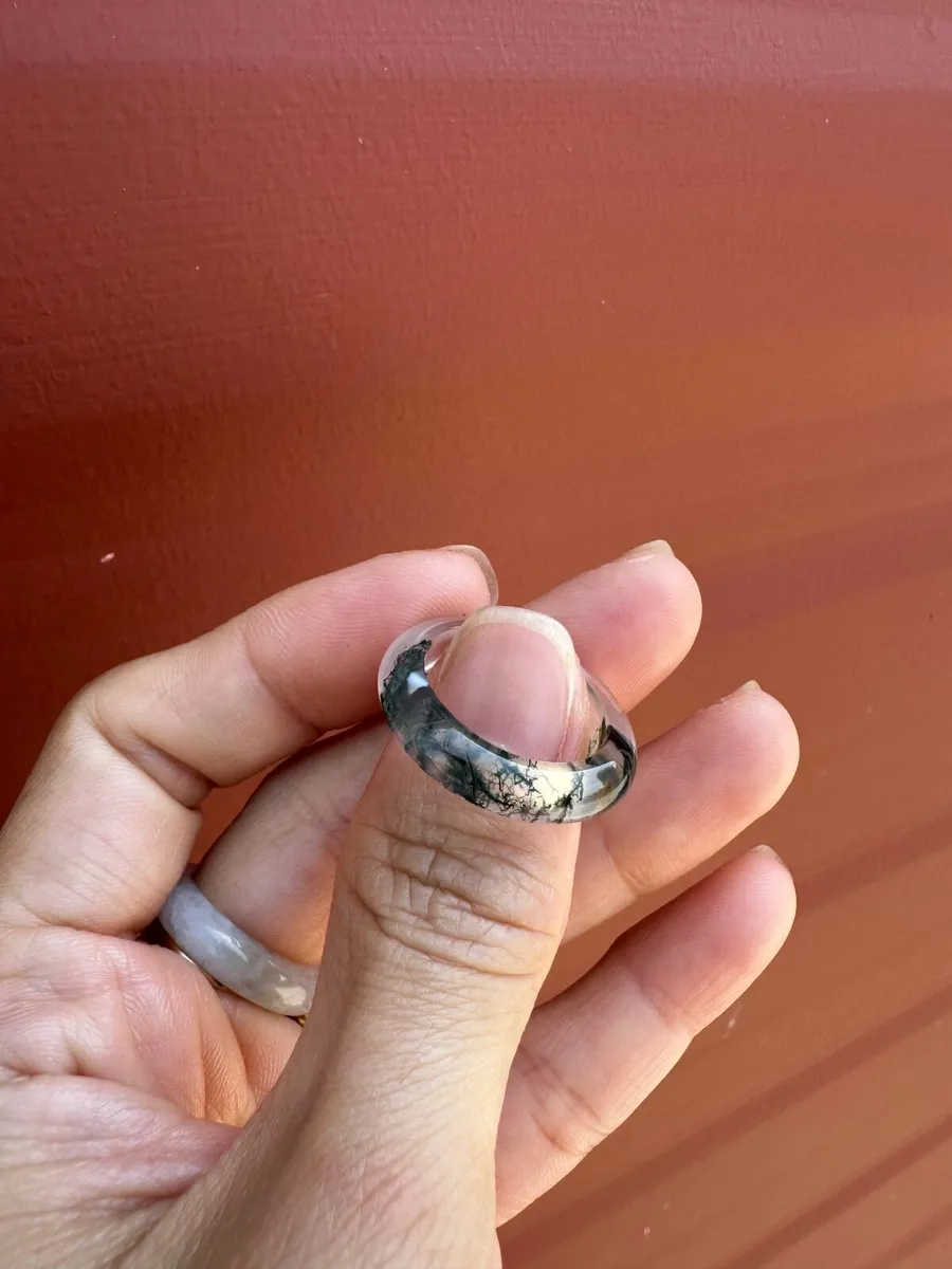 Natural Moss Agate Ring (18mm) - Image 2
