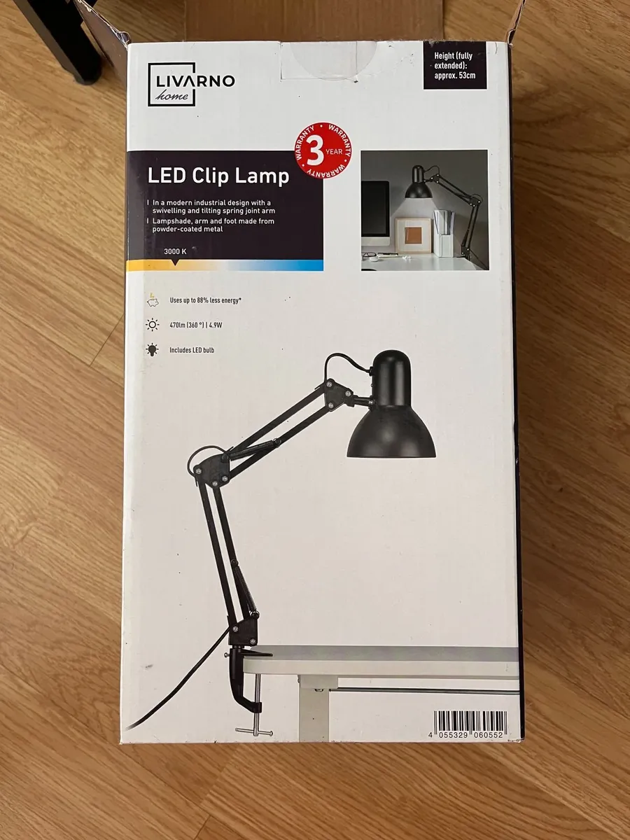 LED Clip Desk Lamp with Adjustable Arm - Image 3