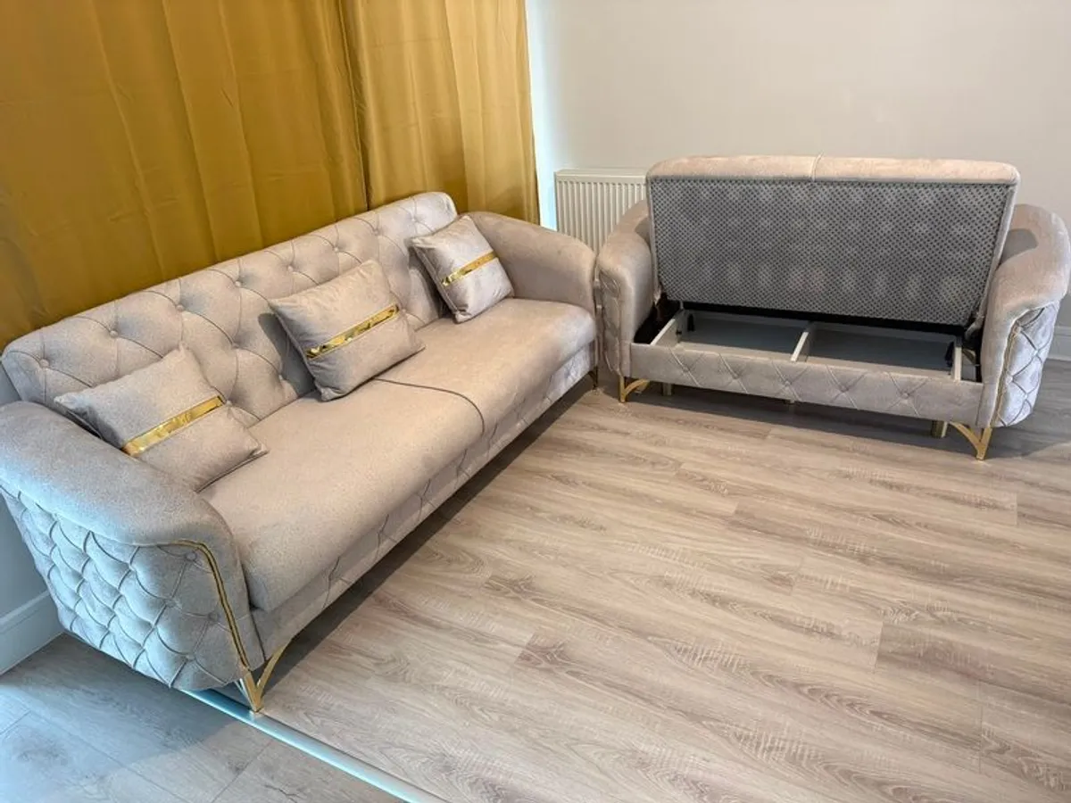 set of sofas with storage and cushions included - Image 2