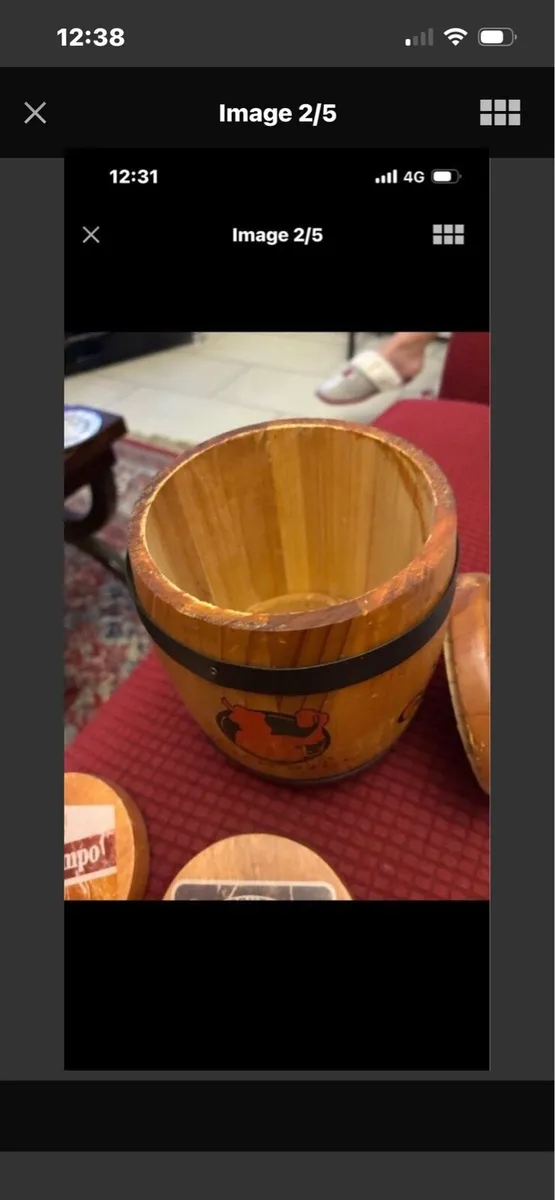 Vintage Cruzcampo Timber Coaster Barrel Set - Image 2