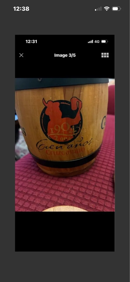 Vintage Cruzcampo Timber Coaster Barrel Set - Image 3