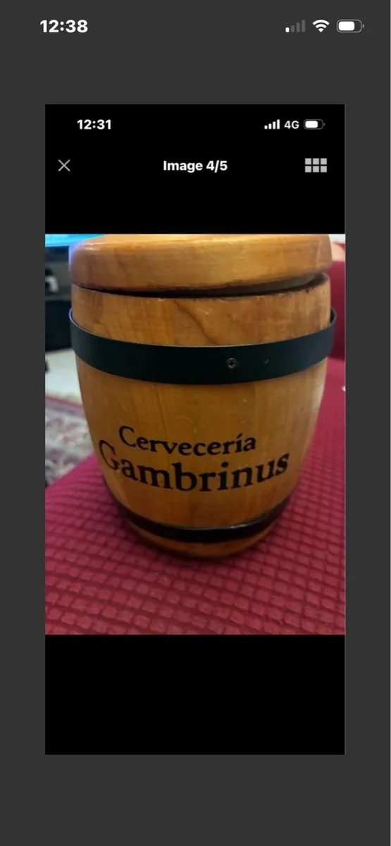 Vintage Cruzcampo Timber Coaster Barrel Set - Image 4