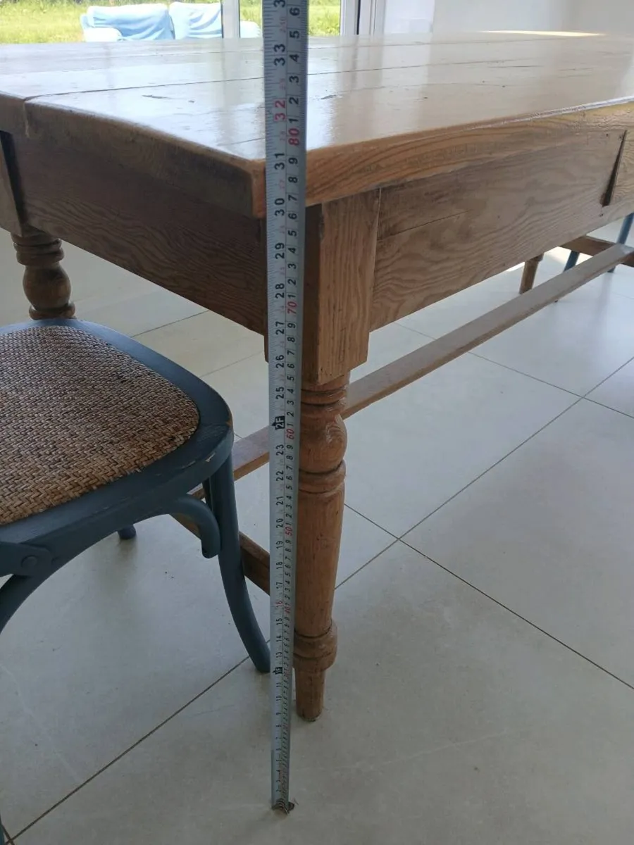Antique Farmhouse pine Dining table - Image 2