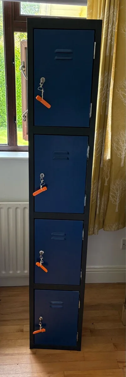 Upcycled LEGO-Themed Metal Locker Storage Tower - Image 1