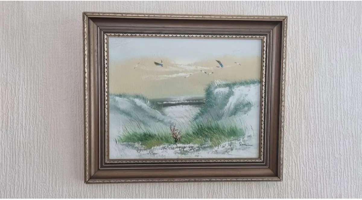 Vintage Seascape oil painting - Image 1