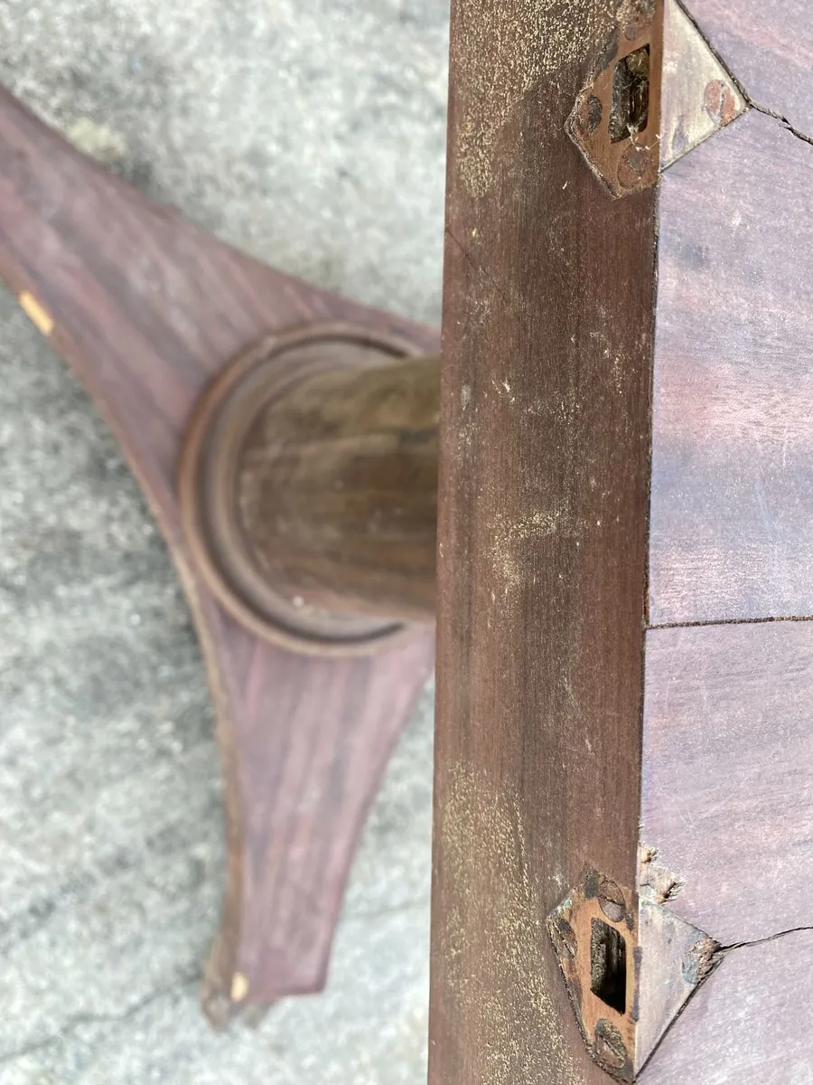 antique mahogany flip top table - Image 4