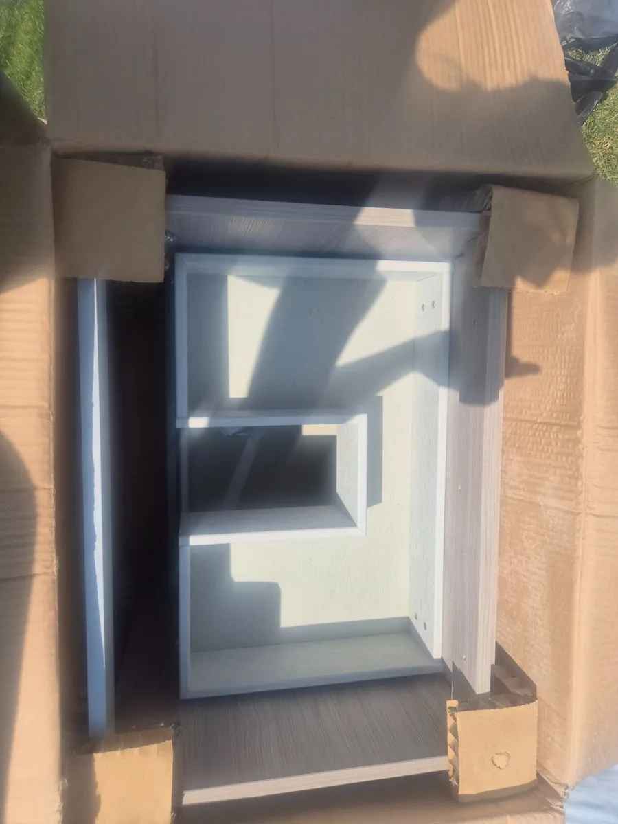Bathroom cabinet - 2 drawer,  wall hung, light gre - Image 3