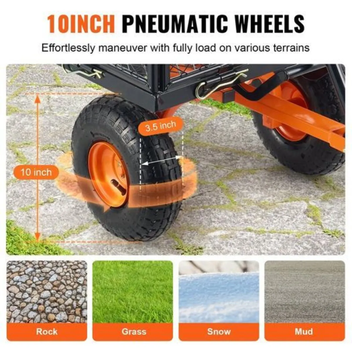 Heavy Duty 400 lb Garden Dump Cart – 4 Wheel Utili - Image 4