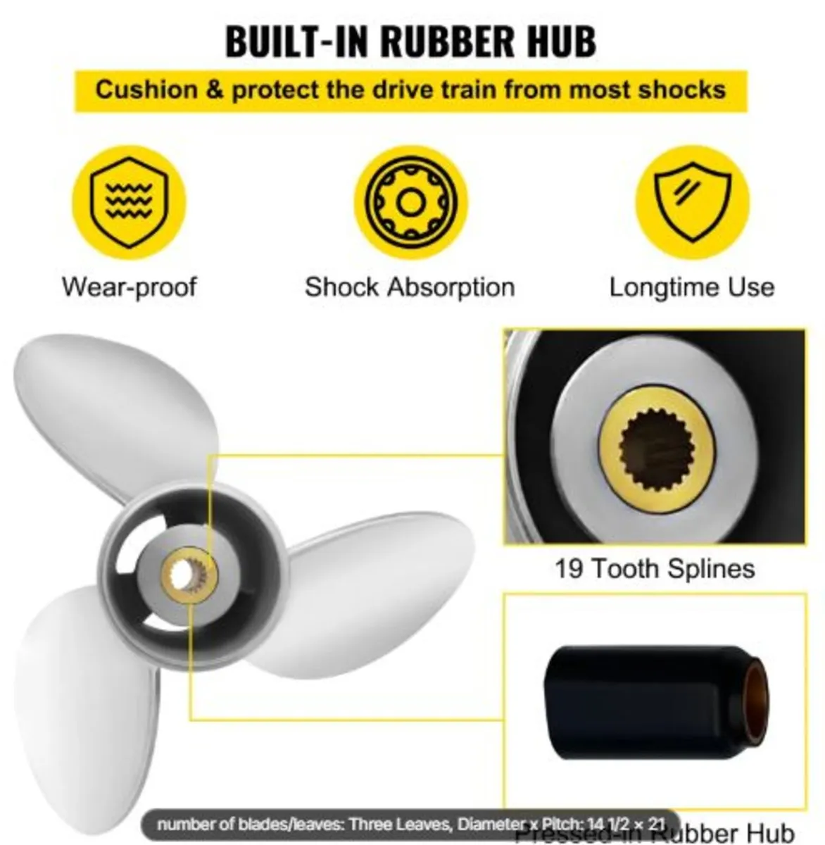Outboard Propeller, Replace for OEM 3860709, - Image 2