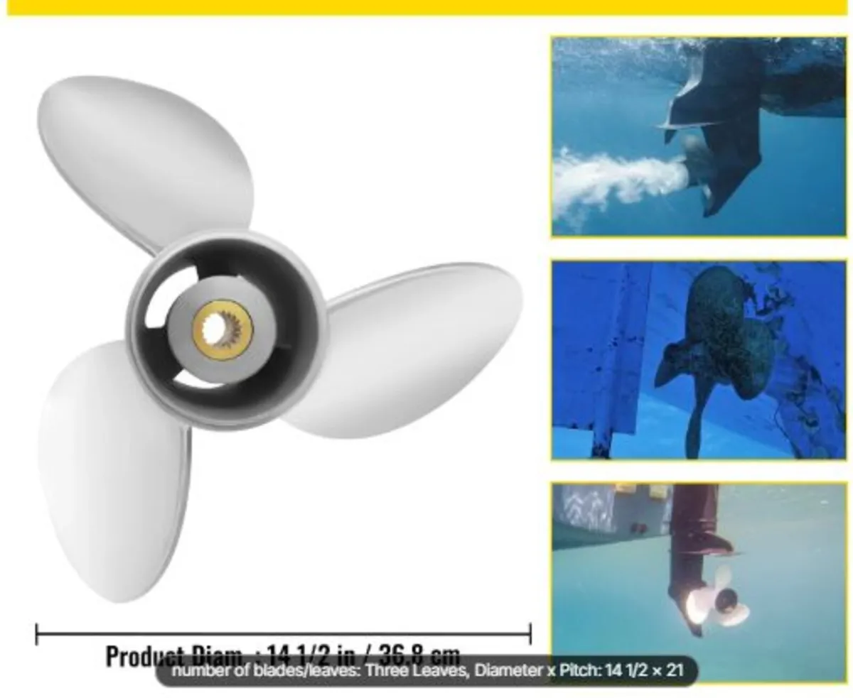 Outboard Propeller, Replace for OEM 3860709, - Image 3