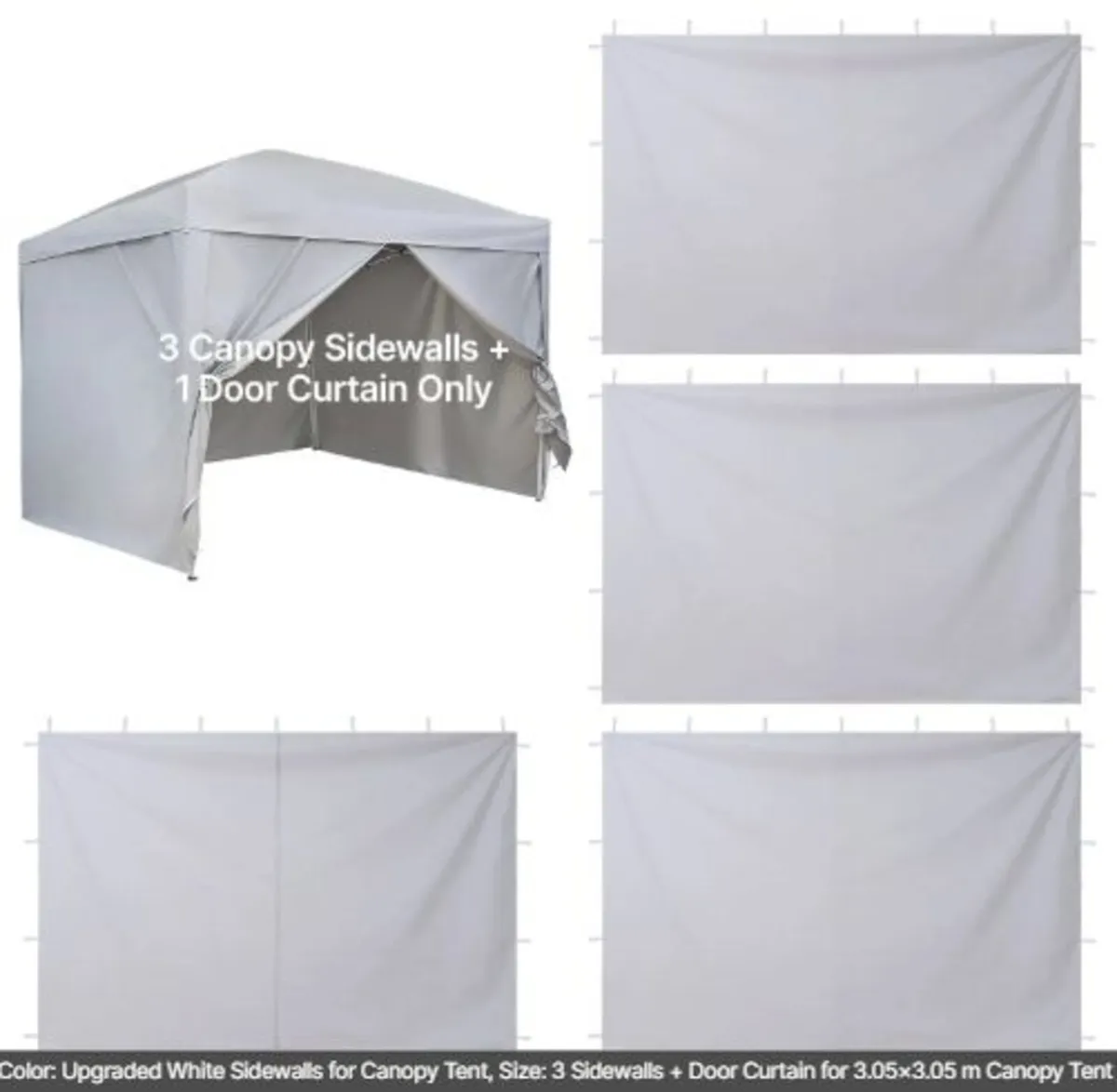 Canopy Sidewalls, Fit for 3 x 3 m Pop Up Canopy - Image 1