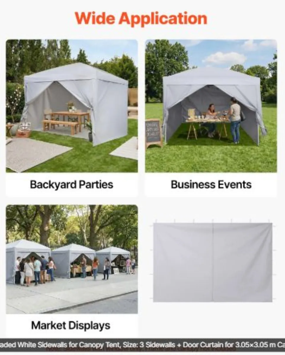 Canopy Sidewalls, Fit for 3 x 3 m Pop Up Canopy - Image 4