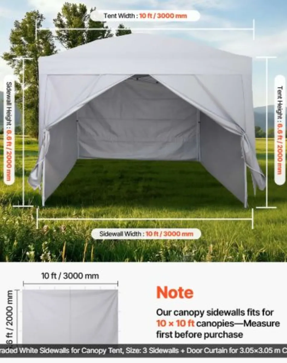 Canopy Sidewalls, Fit for 3 x 3 m Pop Up Canopy - Image 2