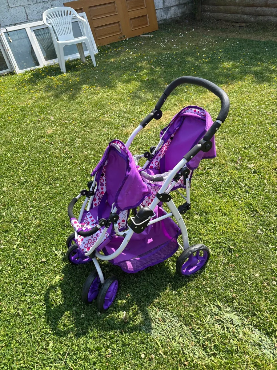 Toy - Double Doll  Pram  Stroller - Image 1