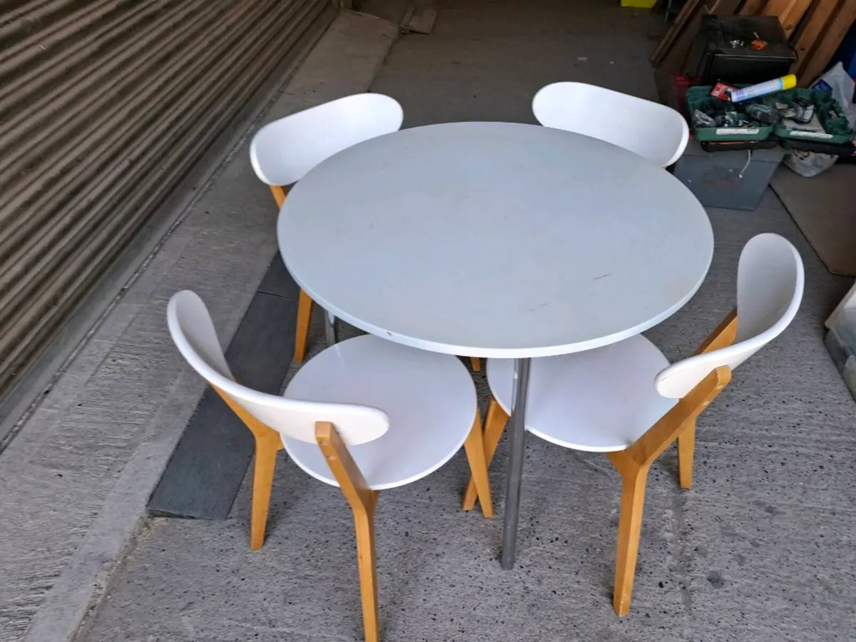 Round Dining Table & 4 Chairs (DELIVERY) - Image 1