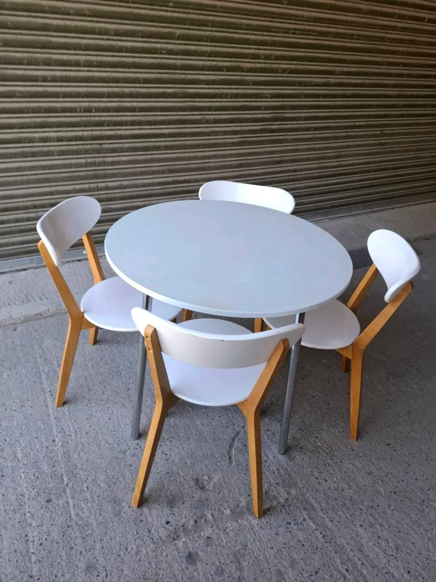 Round Dining Table & 4 Chairs (DELIVERY) - Image 2