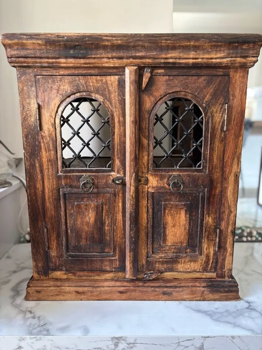 Rustic Indian Jali Solid Wood Cabinet / Accent Sideboard / TV Stand - Image 1