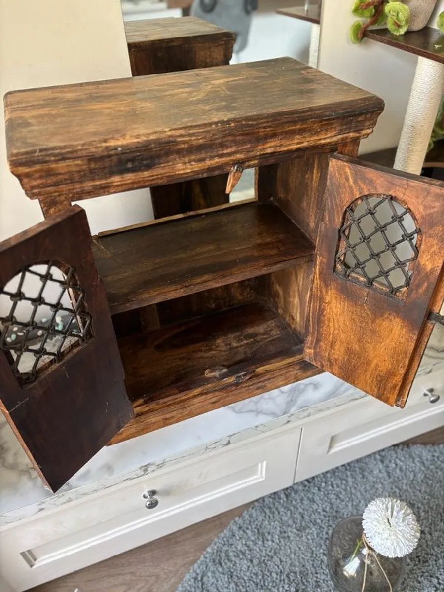 Rustic Indian Jali Solid Wood Cabinet / Accent Sideboard / TV Stand - Image 3