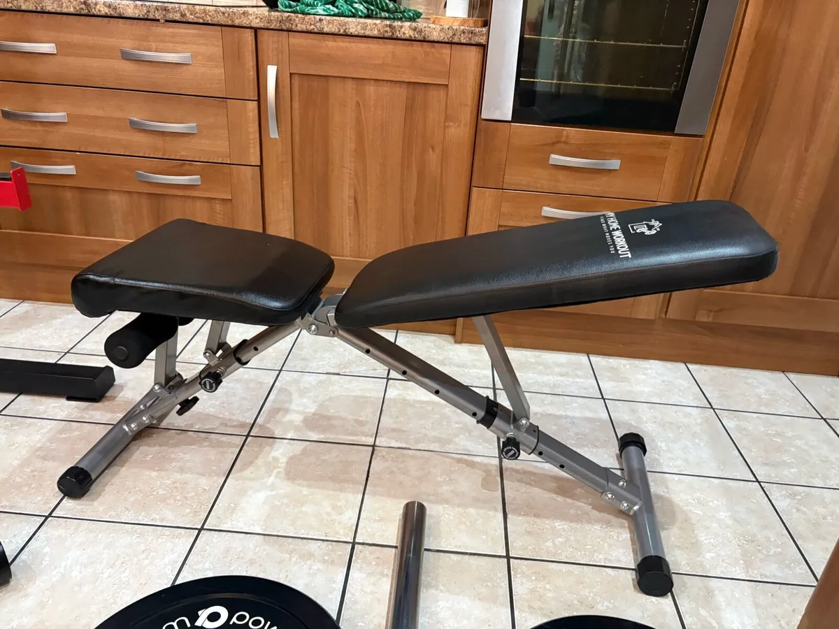 SERIOUS GYM SET, HEAVY SQUAT RACK + ALL IN PHOTOS! - Image 4