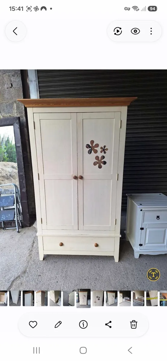 Solid Wooden Wardrobe with Drawer (DELIVERY) - Image 1