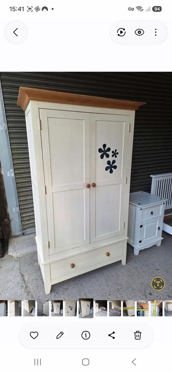 Solid Wooden Wardrobe with Drawer (DELIVERY) - Image 2