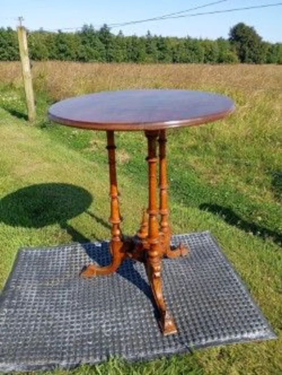 Antique Victorian Walnut Tripod Occasional Table - Image 2