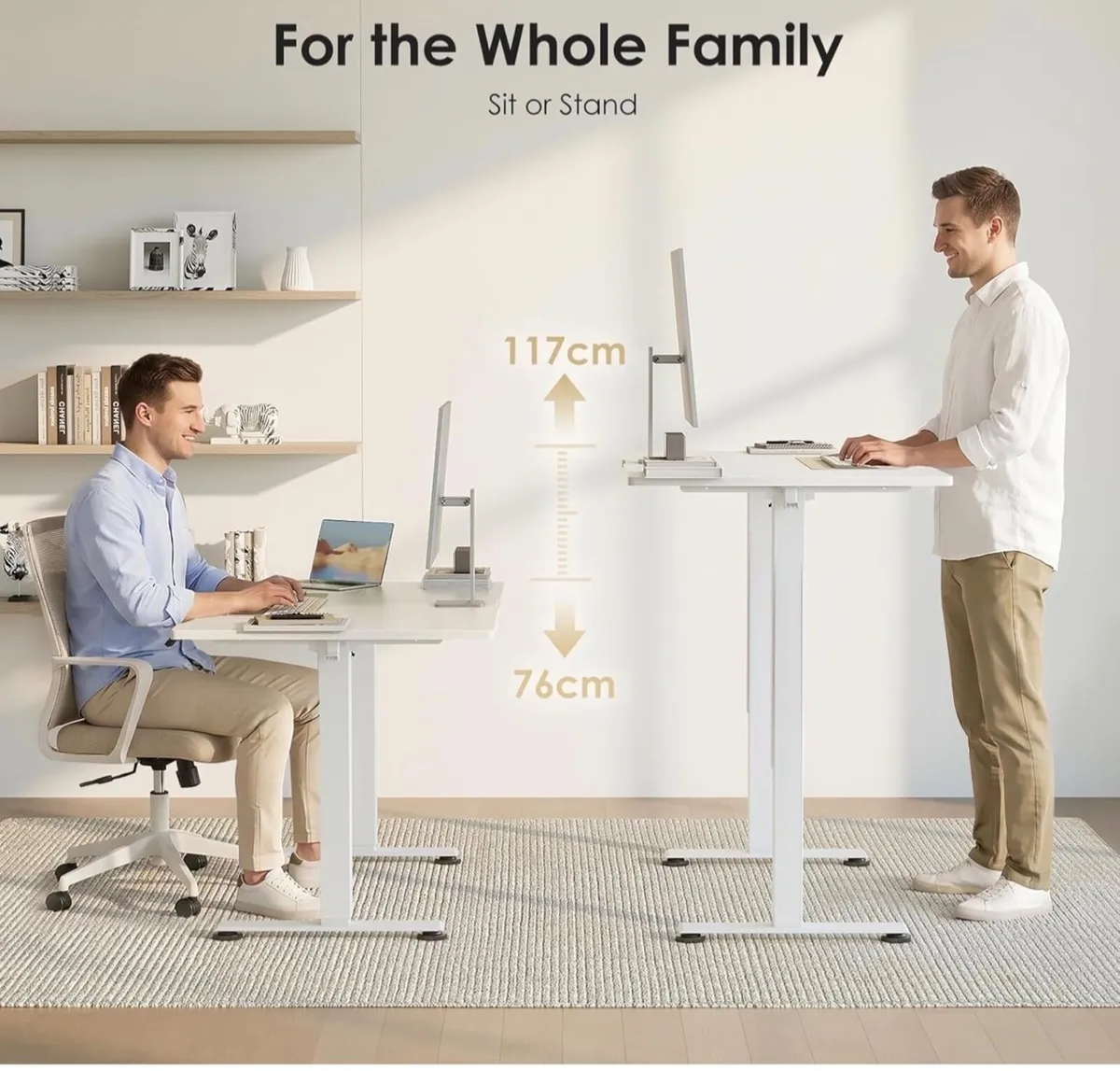 Electric Standing Desk, 120x60cm Height Adjustable - Image 4