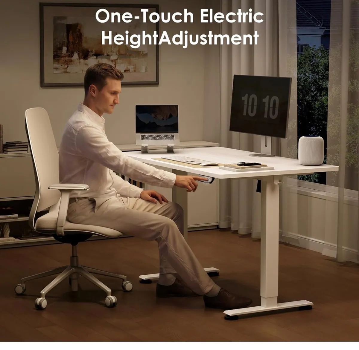 Electric Standing Desk, 120x60cm Height Adjustable - Image 1