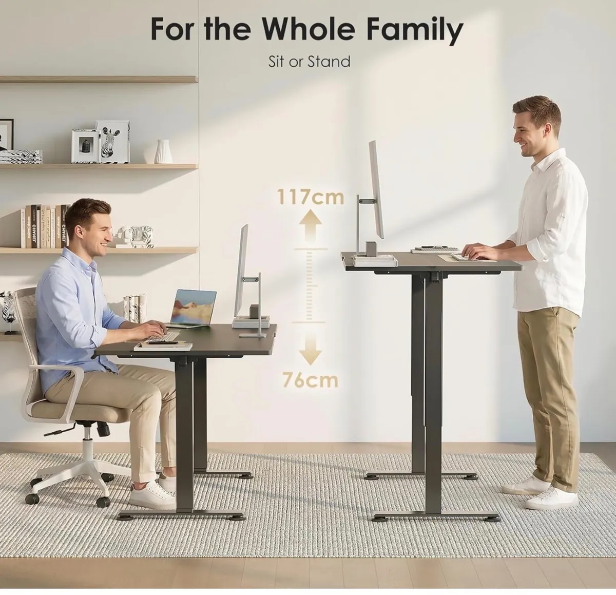 Electric Standing Desk, 120x60cm Height Adjustable - Image 4