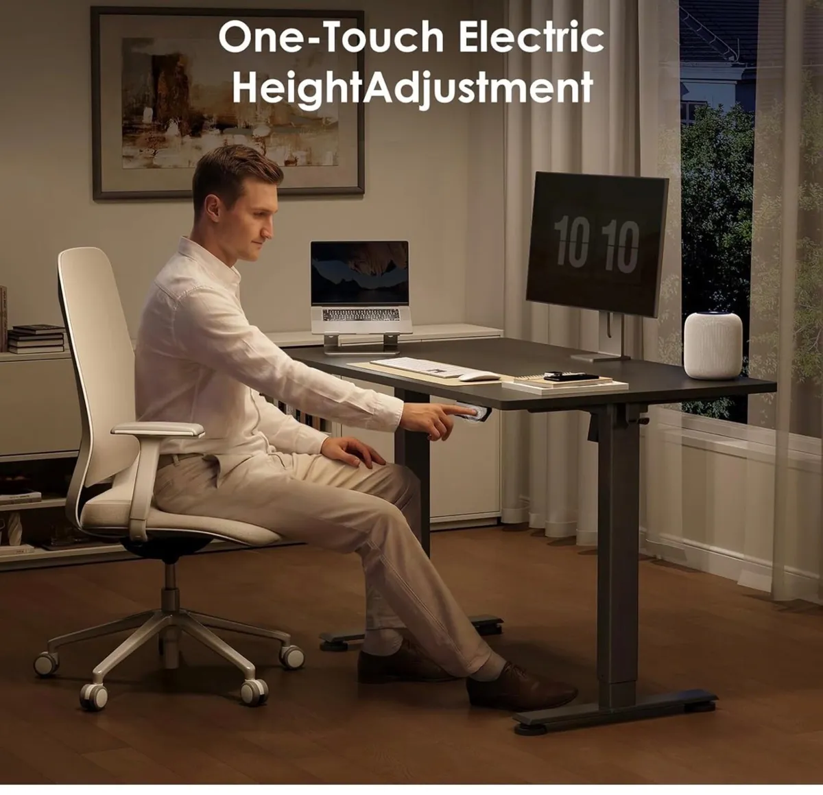 Electric Standing Desk, 120x60cm Height Adjustable - Image 1