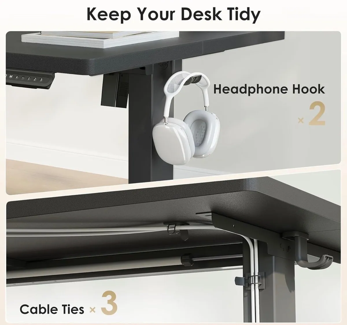 Electric Standing Desk, 120x60cm Height Adjustable - Image 4